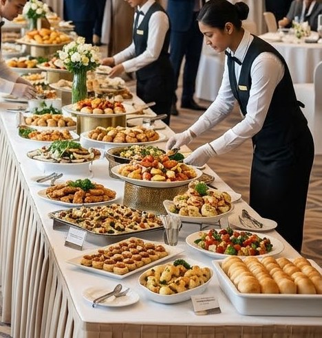 Full buffet with premium presentation