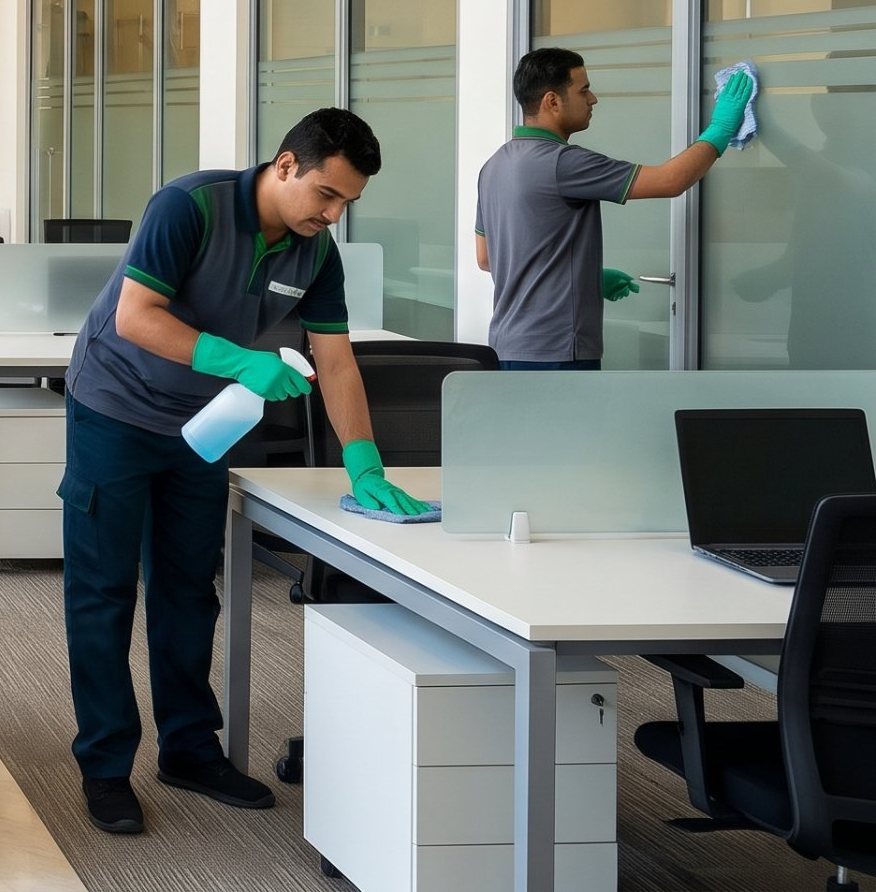 Desks & glass partitions cleaning