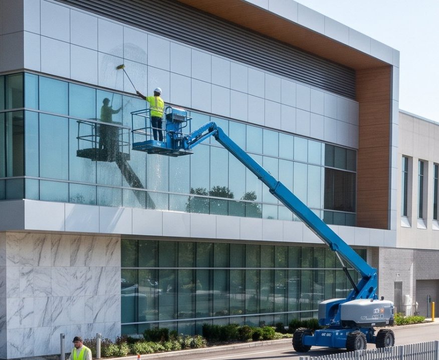 Glass facade cleaning