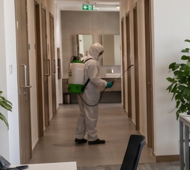 Disinfecting corridors and facilities